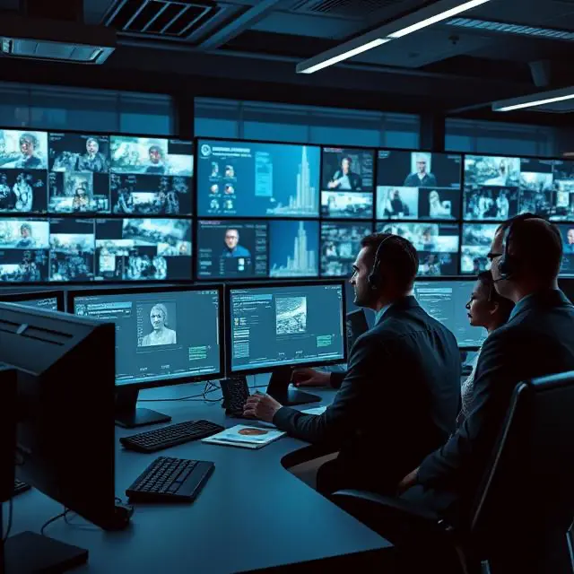 RSK professional security team monitoring CCTV in Dubai